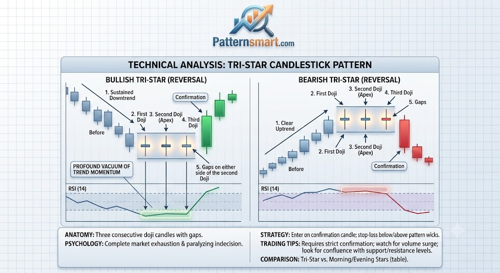 Tri-Star candlestick pattern