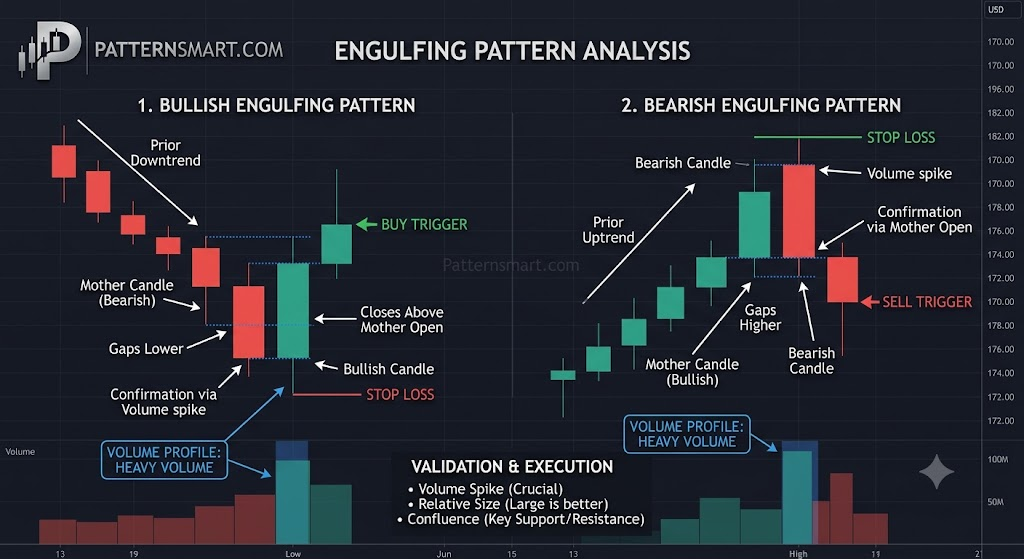 Engulfing candlestick pattern