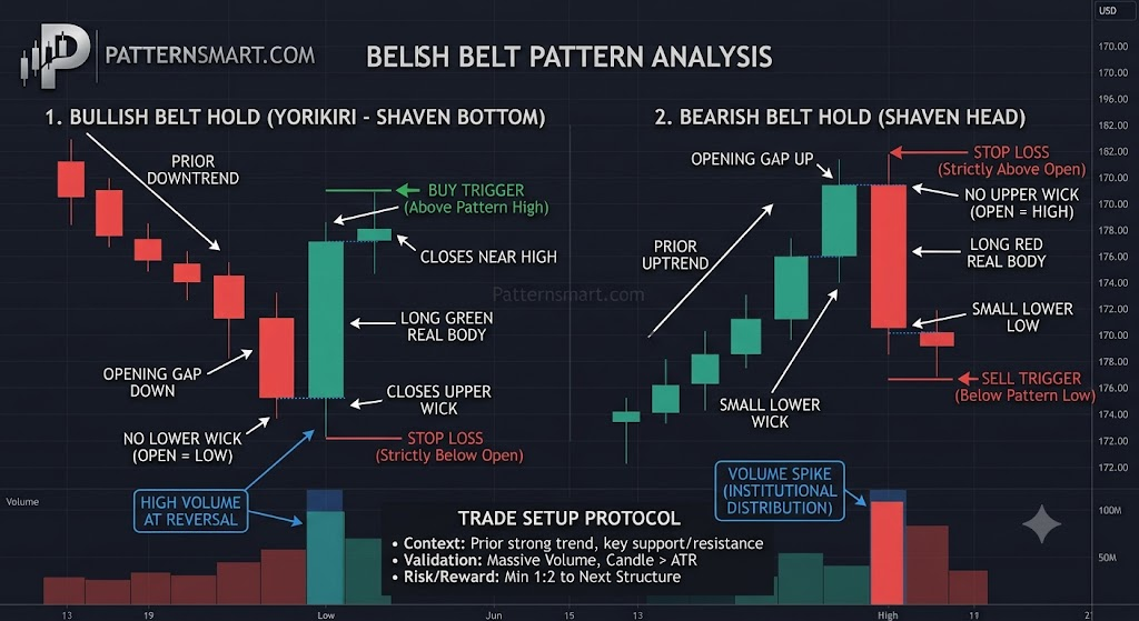 Belt Hold candlestick pattern