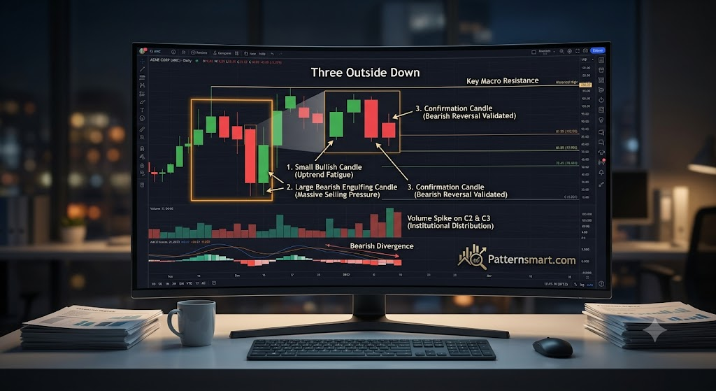 Three Outside Down candlestick pattern