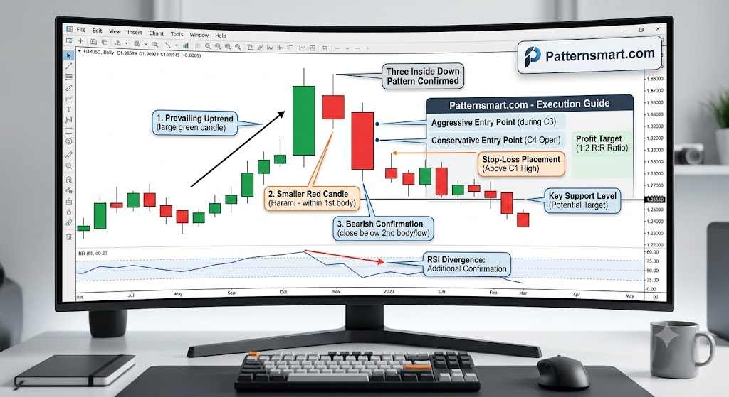 Three Inside Down candlestick pattern