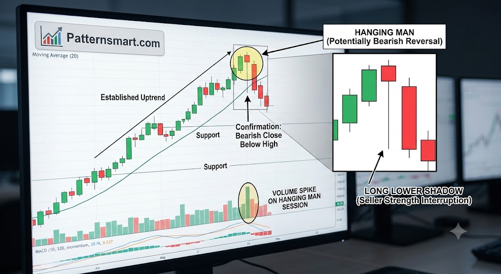 Technical Analysis: The Hanging Man Candlestick Pattern