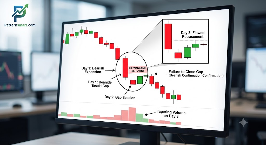 Technical Analysis: Mastering the “Downside Tasuki Gap” Candlestick Pattern