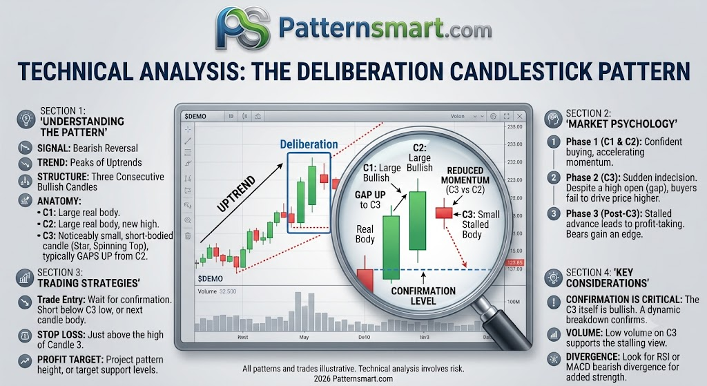 Understanding the Deliberation Candlestick Pattern