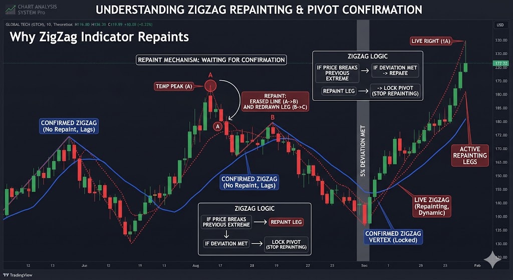 Why zigzag indicator repaint?