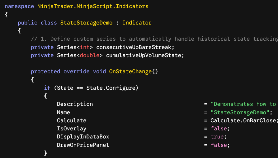 Custom Indicator code NT8